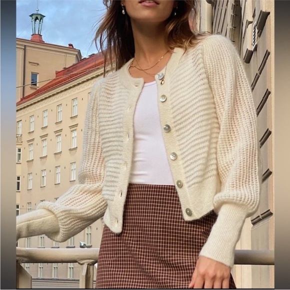 Wilfred Alessia Cream Ribbed Cardigan